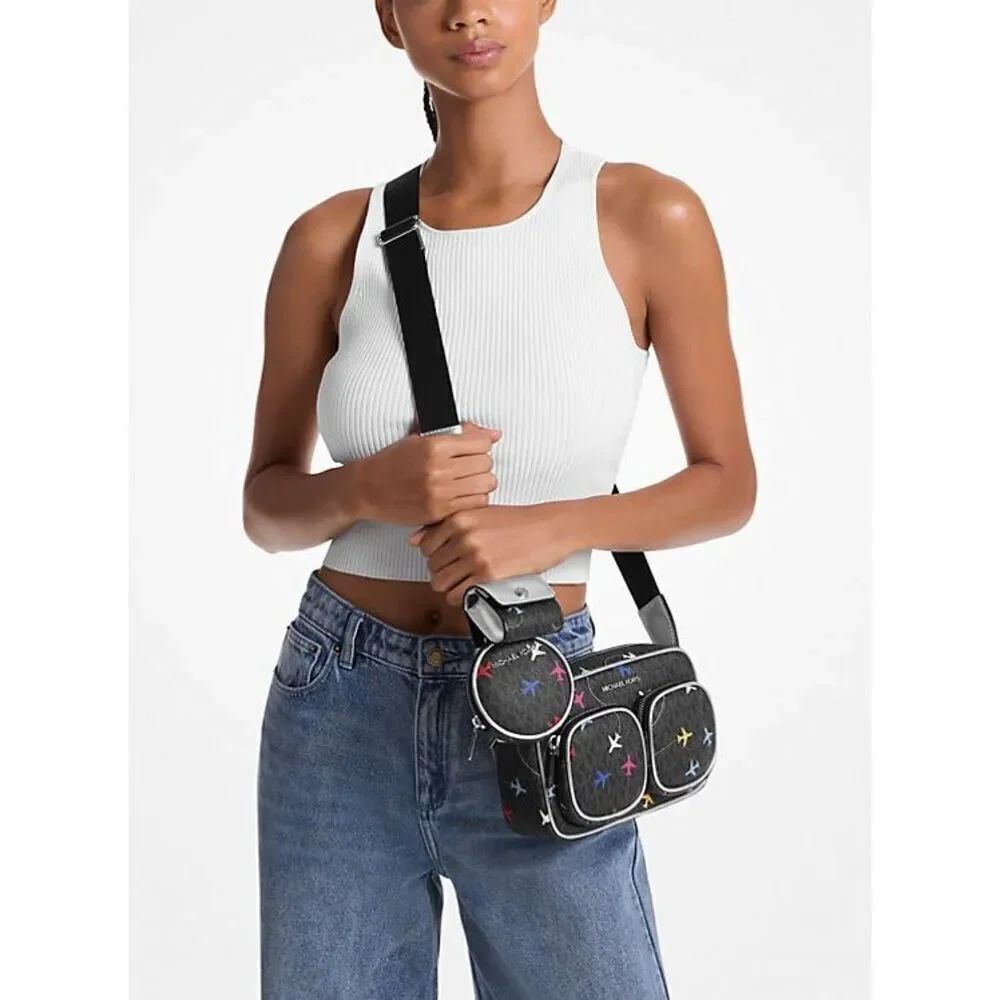 Michael Kors Medium Crossbody Bag Handbag Purse Messenger Shoulder in black NWT